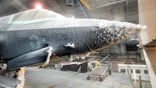 F-35 gets turned into popsicle by giant fridge